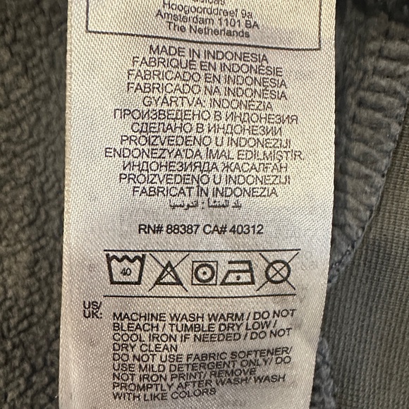 Adidas Gray Kids Hoodie with Logo Striped Sleeves Size M - Picture 6 of 9